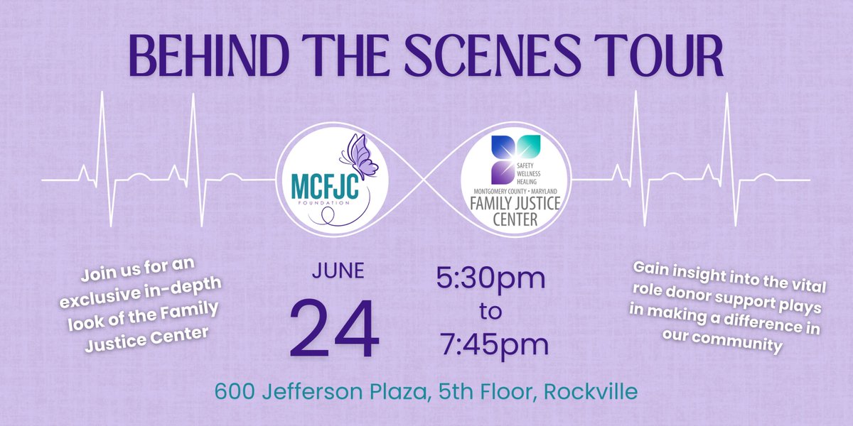 MCFJC Foundation (@mcfjcfoundation) on Twitter photo We're hosting another Behind the Scenes Tour of the Family Justice Center! 🙌
Come see the ins and outs of how we help survivors of #domesticviolence and how your donations change lives.
Message us or email Kristy Warren at mcfjcfoundation.org@gmail.com to attend. We're hosting another Behind the Scenes Tour of the Family Justice Center! 🙌
Come see the ins and outs of how we help survivors of #domesticviolence and how your donations change lives.
Message us or email Kristy Warren at mcfjcfoundation.org@gmail.com to attend.