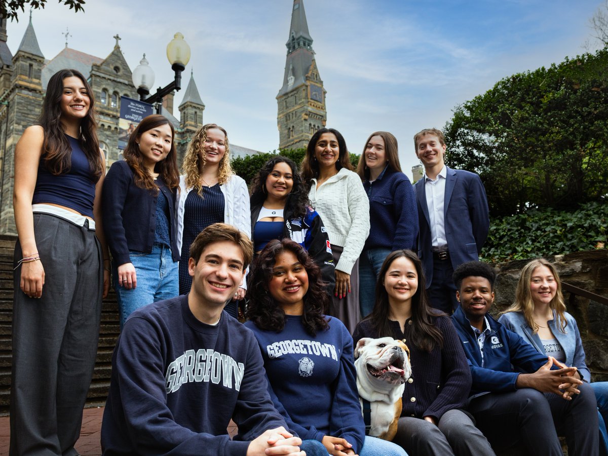 Georgetown's tweet image. Hey Hoyas! We’re seeking a group of creative students to join our "Storyteller" team. Storytellers create social media and website content about their life on the Hilltop, at our Capitol Campus, and beyond. Apply by July 20 at 11:59pm at bit.ly/4nbFU4u.