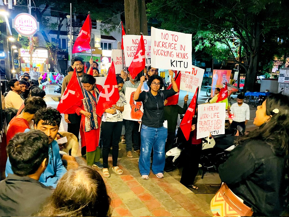 kitu_hq's tweet image. Resist #12hrWorkDay : KITU Campaign at Kundalahalli
IT employees are preparing for an effective resistance under the banner of Karnataka State IT/ITeS Employees Union (KITU) against karnataka govt.'s move to increase working hours.