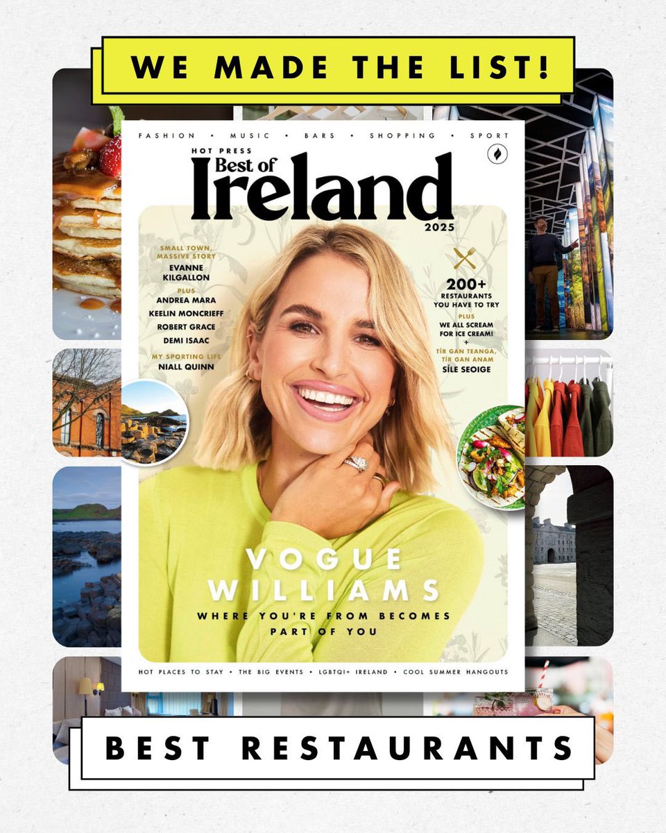 Hot Press Magazine, Best of Ireland 2025 have released their list of Best Restaurants and we’re absolutely delighted to have been included in this prestigious list along with some other fabulous properties mentioned around Ireland 👏🍾🥂
#hotpress #bestofireland2025