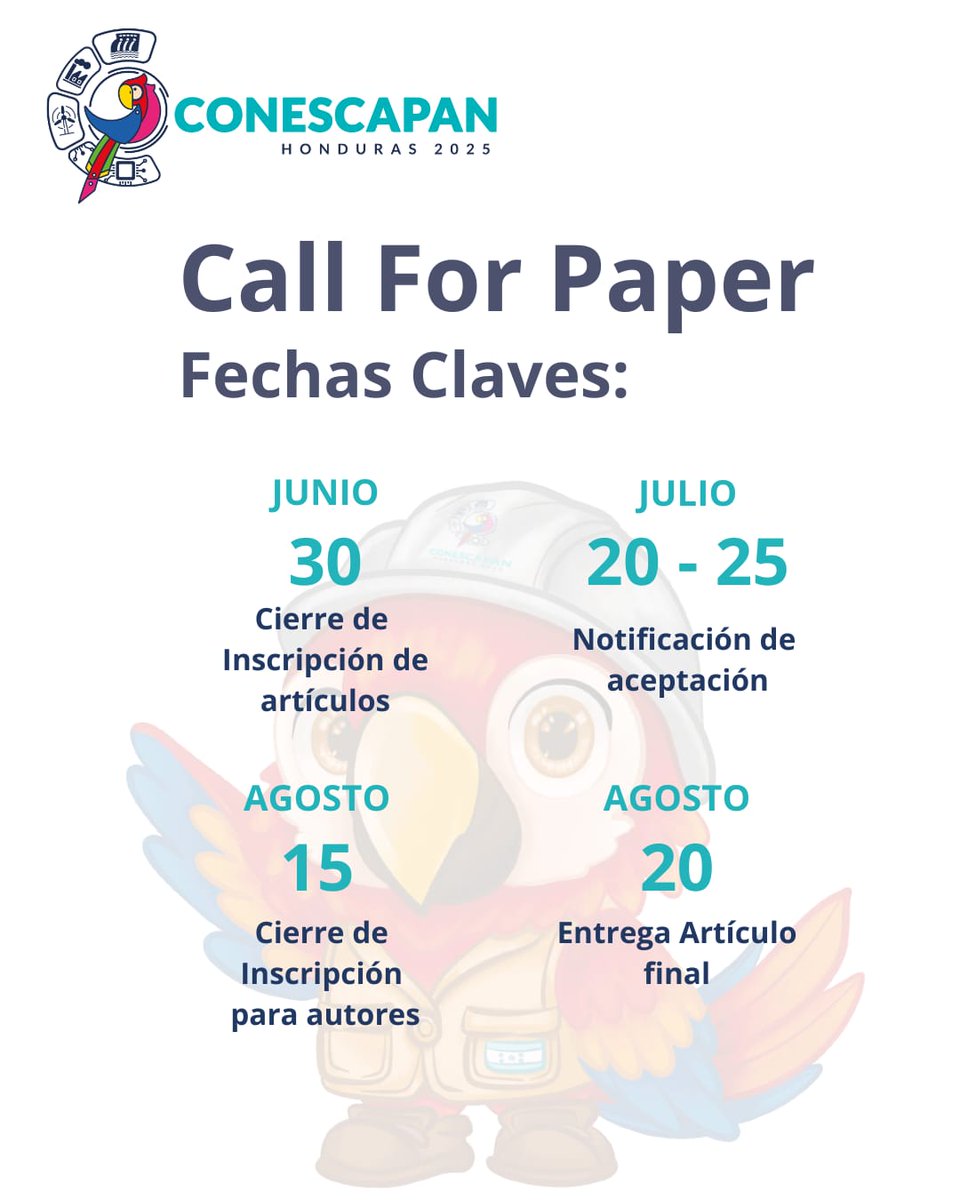 Se acerca la fecha del CONESCAPAN. Recuerda enviar tu trabajo a: easychair.org/cfp/conescapan…
<a href="/IEEEorg/">IEEE</a> #conescapan