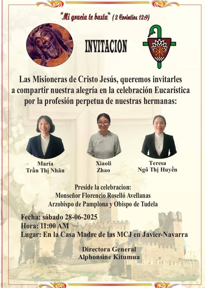 Hoy nos unimos en acción de gracias por la vocación religiosa de 3 alumnas de la EFM del curso 2024: María, Xiaolí y Teresa, quienes harán hoy su profesión perpetua como Misioneras de Cristo Jesús. Hermanas, unidas en misión. 🙏
#EFMisionera #Exalumnas #VocaciónMisionera