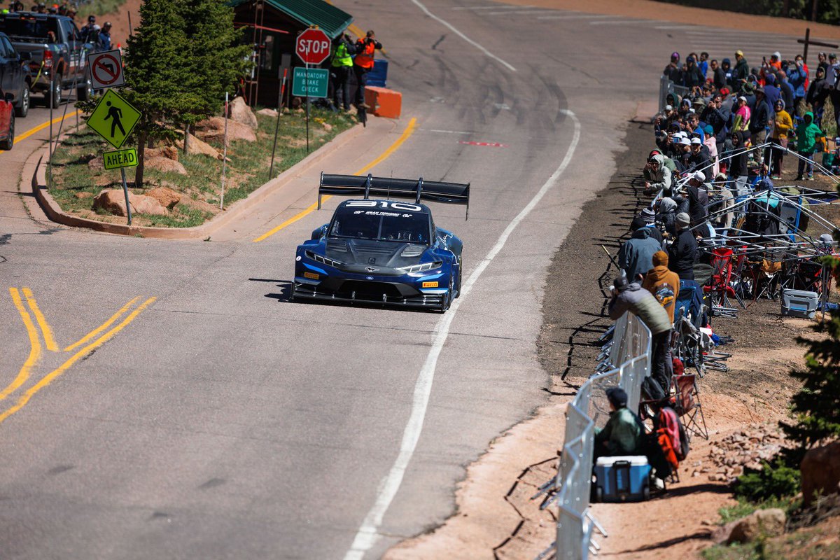 Win in Open Class at #PikesPeak International Hill Climb and P2 overall. Unfortunately, the race had to be shortened because of the weather conditions. Thanks Ford Performance for the prep' of the Super Mustang Mach-E.