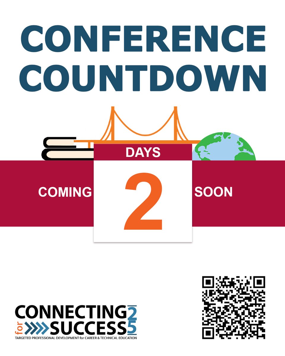 🤯 TWO days away from #CFS2025 &amp; we are buzzing with #excitement! Vocational educators, industry leaders, &amp; changemakers—we’re about to come together to share, learn, &amp; lift each other up. #CTEisBuildingBridges

✅ Download Sched App. ✅ Charge your devices. ✅ Get ready to grow.