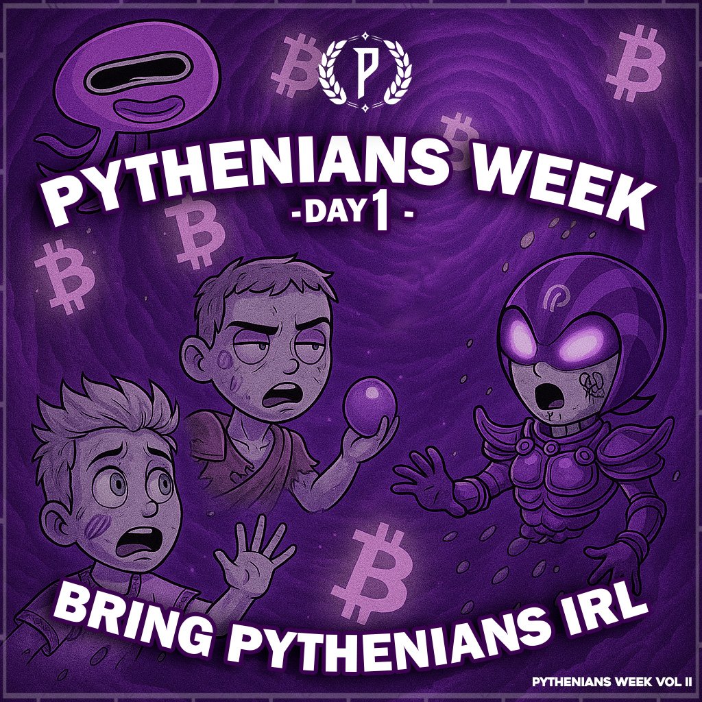 PytheniansNFT's tweet image. Pythenians Week, Day1.
Spicing things up with a cheeky ‘Bring Pythenians IRL’ contest!
Whether you are travelling, enjoying your hobbies or engaging in your day-to-day activities – bring your Pythenian with you.
10 winners, 10 prizes.
More details in @PythNetwork…