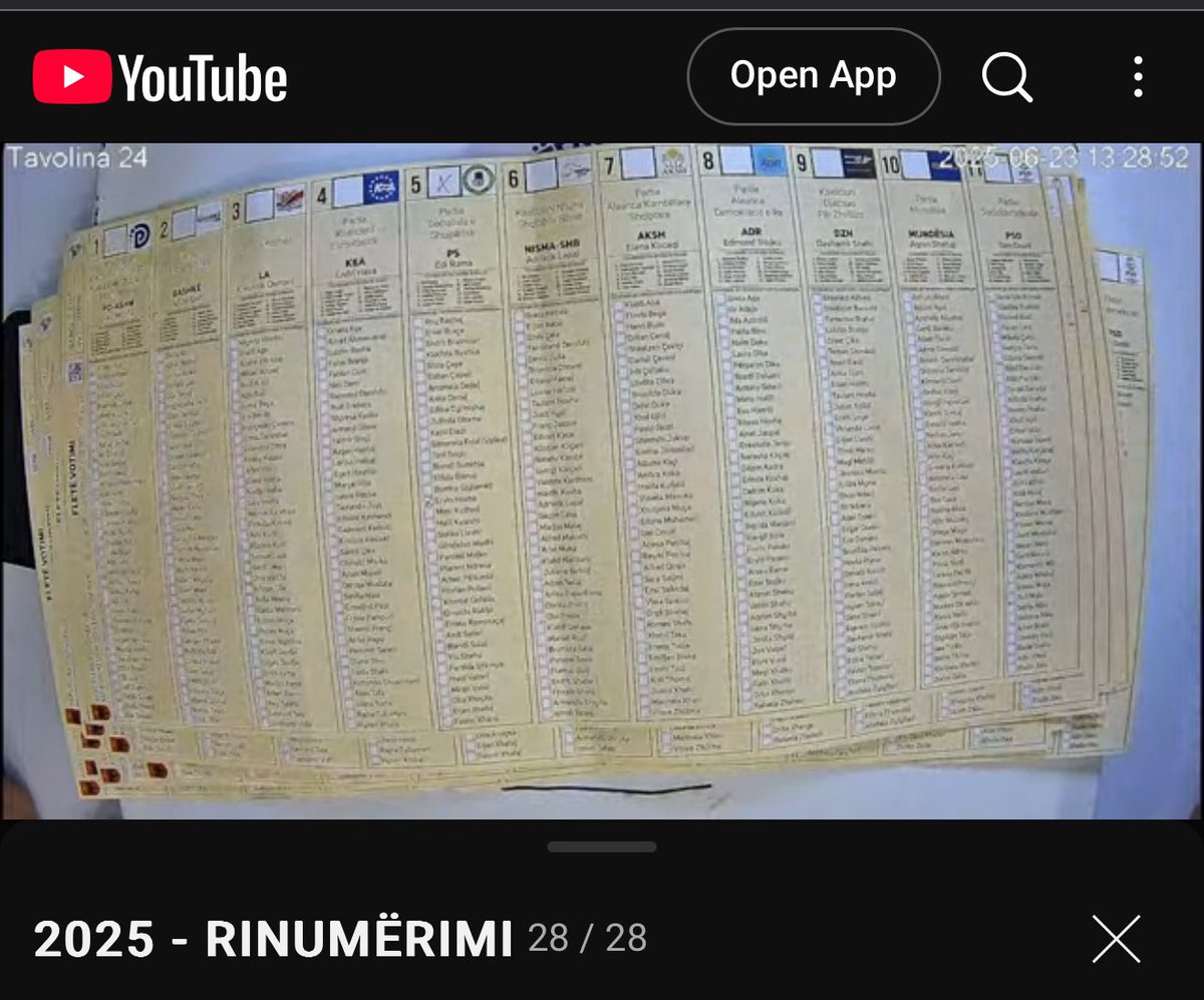 🇦🇱🗳️🎥 Vijon Procesi i Rinumërimit të Votave dhe transmetimi online në 24 kanale të procesit tek 24 tavolinat e rinumërimit!

#Zgjedhjet2025 #Rinumërimi #KQZShqipëri 

📺 Nga ambientet e Pallatit të Sportit “Farie Hoti” transmetohet LIVE, 24/7, në faqen zyrtare dhe në rrjetet