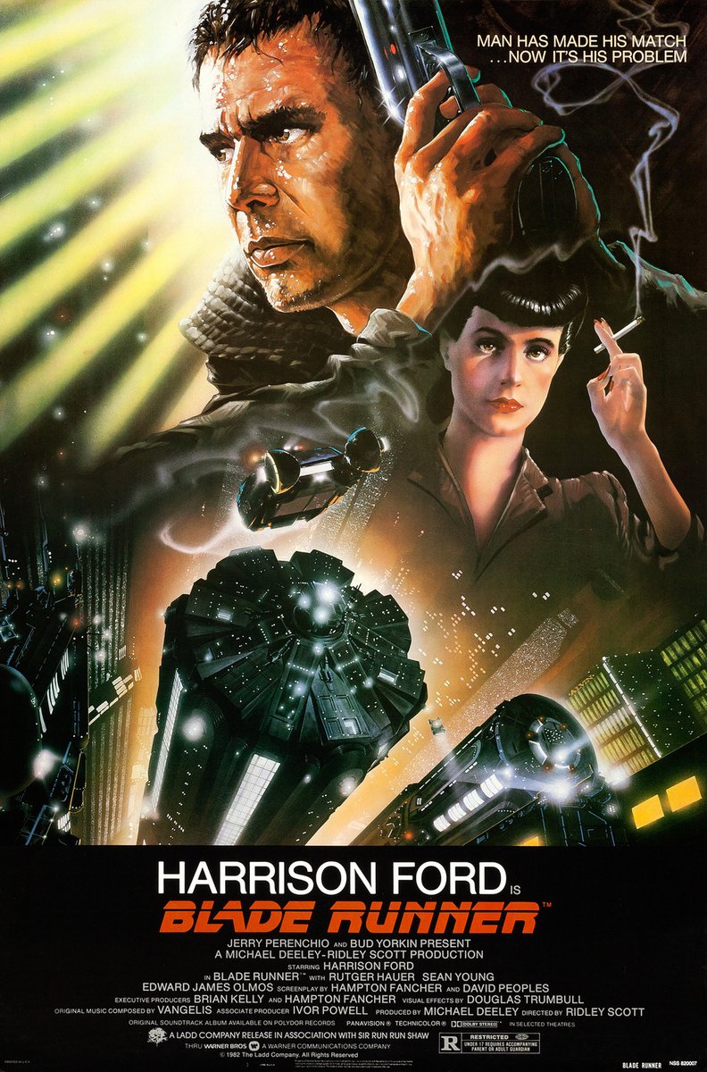 LASTEXITshirts's tweet photo. 'Blade Runner' was released 43 years ago today.

Philip K. Dick was able to see Harrison Ford and Rutger Hauer on set and fully approved of them as Deckard and Batty.
- Jamie https://t.co/2azCbGPNzV