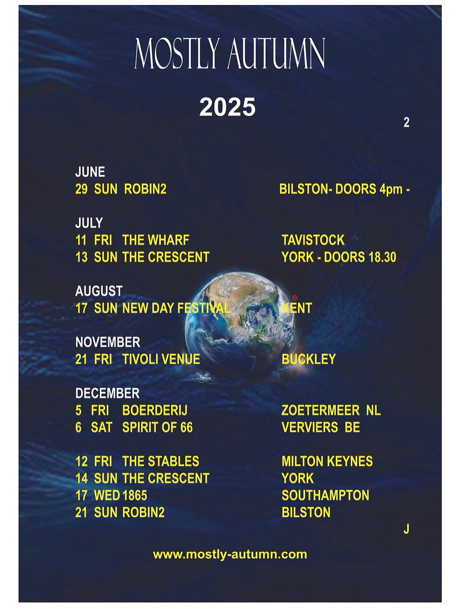 We’re so happy to be out on the road again.
We really look forward to seeing you at our gigs if you can possibly make it!
Our dates for this year (some not on sale yet) so please do keep checking the site for updates #2025tour #music