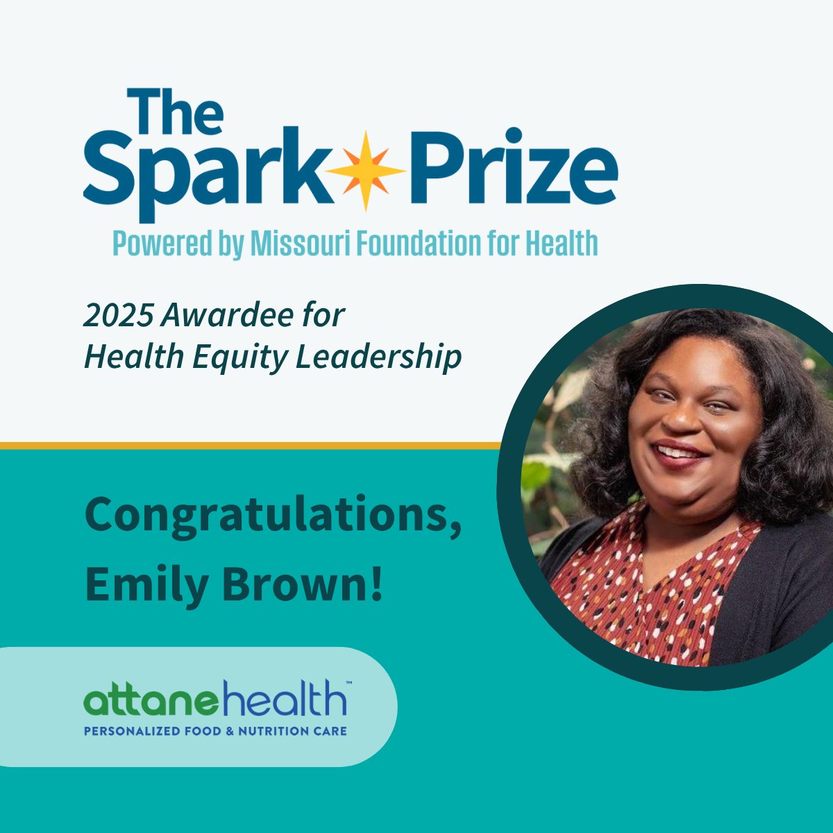 itsfindhelp's tweet image. Congrats to Emily Brown of @AttaneHealth for winning a Spark Prize from @MoFoundHealth 🎉

A leader in the #FoodAsMedicine movement, Emily &amp;amp; Attane Health provide access (via the #Findhelp platform) to personalized nutrition &amp;amp; education.

🥑  Learn more ▶ hubs.li/Q03sHbhJ0