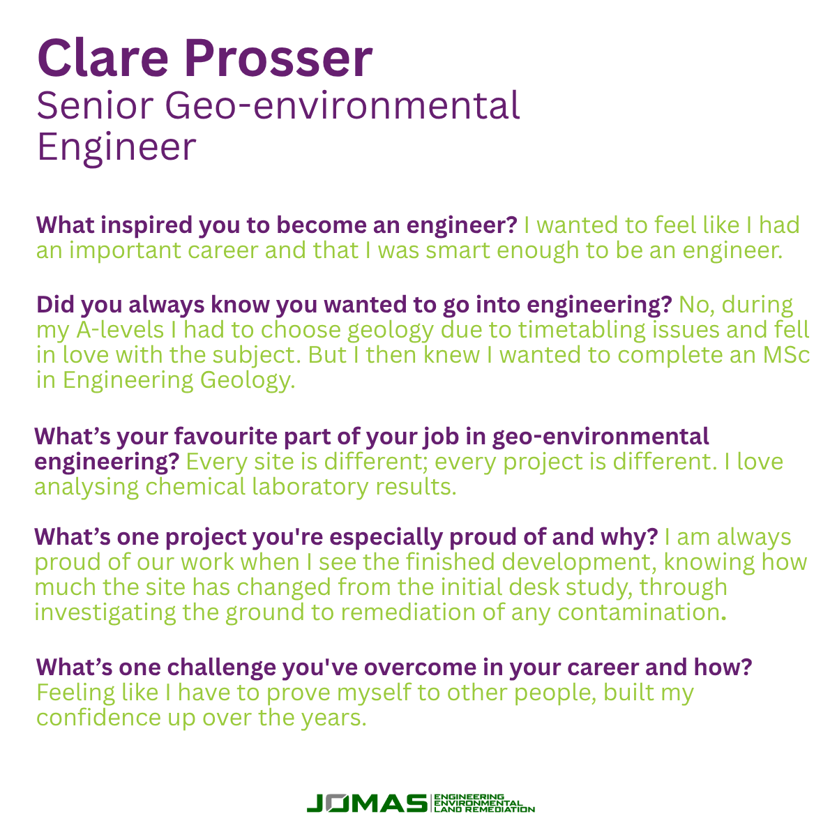 🎉 Celebrating International Women in Engineering Day!👷‍♀️🌍
We took this opportunity to sit down with two of our senior engineers here at Jomas, Josie and Clare, to hear more about their journeys.
 
#INWED25 #WomenInEngineering #EngineeringExcellence #DiversityInSTEM