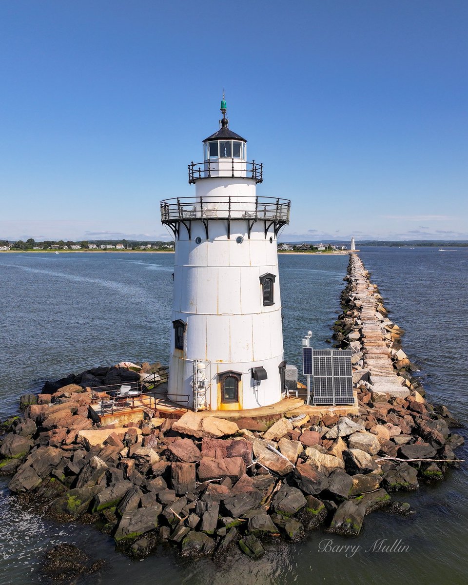 Saybrook Breakwater Lighthouse during a beautiful morning in Old Saybrook, Connecticut, USA.
