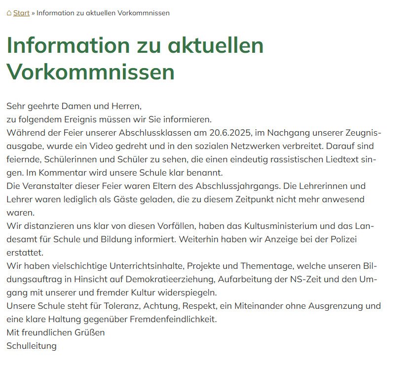 Sören Skalicks (@skalicks) on Twitter photo Statement der Oberschule aus #Lommatzsch zum Video vom Freitag - auch für alle die Fake etc. geschrieen haben. Statement der Oberschule aus #Lommatzsch zum Video vom Freitag - auch für alle die Fake etc. geschrieen haben.
