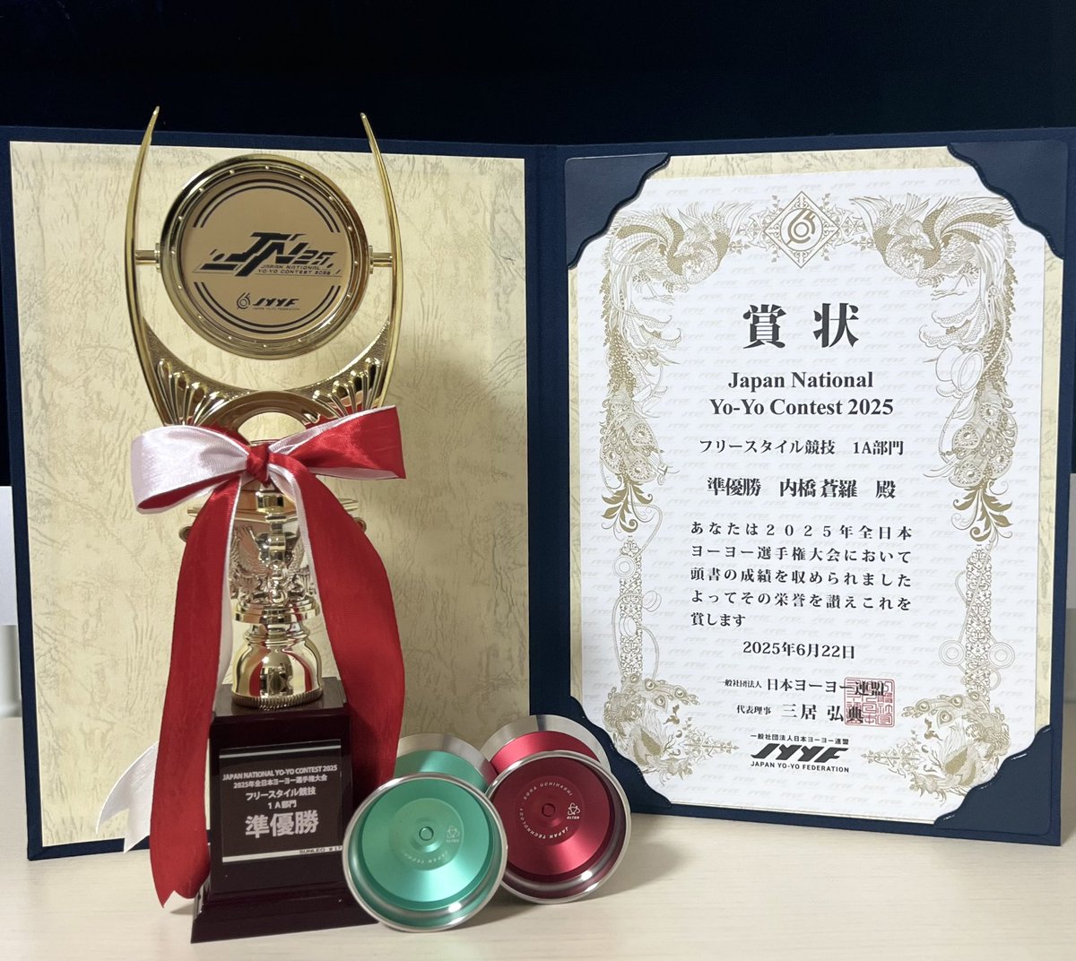 u_cchy's tweet image. #JN25 1A部門 準優勝になりました。
自分が表現したいことは何かということを今まで以上に模索して演技を作りました。

ここで満足せず次に繋げていけるよう、これからも頑張ります！
応援ありがとうございました！
#jtyoyo
#ALTER