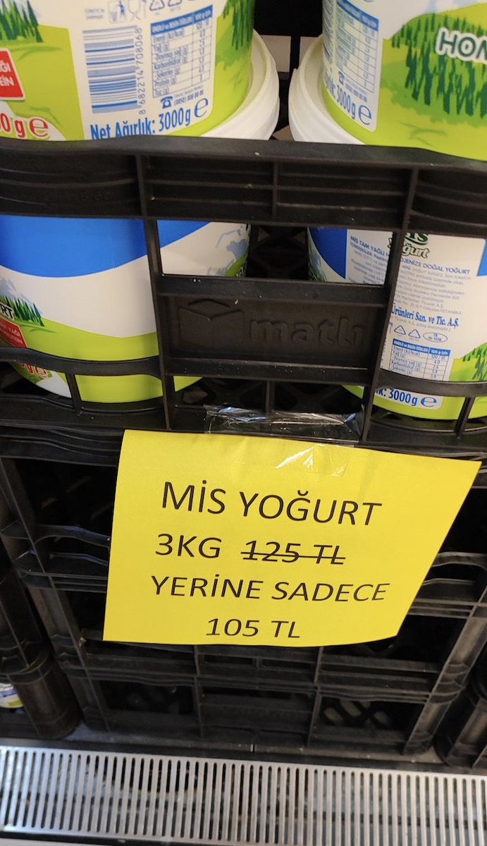 Gıda Dedektifi (@gidadedektifitr) on Twitter photo Bir takipçimiz Şok mağazasında indirimli olarak satışa sunulan 3 kg'lık Mis markalı yoğurtların son tüketim tarihlerinin kazındığını paylaştı.
Bu ürünlerin son tüketim tarihlerinin olduğu kısım neden kazınmış olabilir?
gidadedektifi.com/status/2504
<a href="/SokMarketlerMH/">Şok Müşteri Hizmetleri</a>
<a href="/TCTarim/">T.C. Tarım ve Orman Bakanlığı</a> Bir takipçimiz Şok mağazasında indirimli olarak satışa sunulan 3 kg'lık Mis markalı yoğurtların son tüketim tarihlerinin kazındığını paylaştı.
Bu ürünlerin son tüketim tarihlerinin olduğu kısım neden kazınmış olabilir?
gidadedektifi.com/status/2504
<a href="/SokMarketlerMH/">Şok Müşteri Hizmetleri</a>
<a href="/TCTarim/">T.C. Tarım ve Orman Bakanlığı</a>