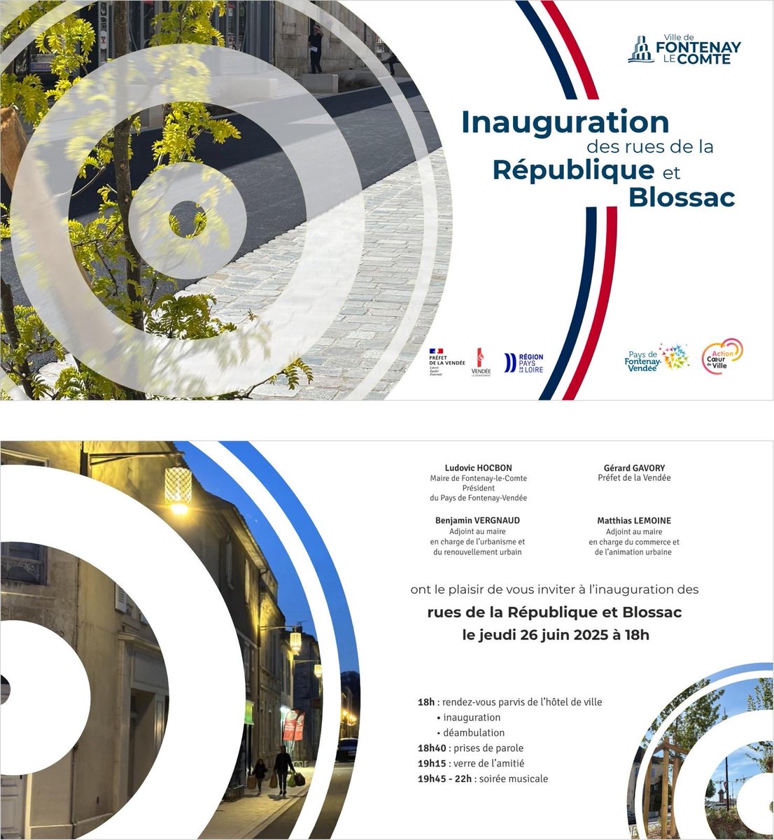 [Inauguration]
⁦<a href="/VilleFontenay/">Fontenay le Comte</a>⁩, cette semaine aura lieu l’inauguration de la rue emblématique de Fontenay. Une réalisation ⁦<a href="/MossPaysage/">MOSS Paysage</a>⁩ #SAET #Noctiluca avec les entresprises ⁦<a href="/GroupeColas/">Groupe Colas</a>⁩ Vendée, #Cajev #BouyguesEnergie