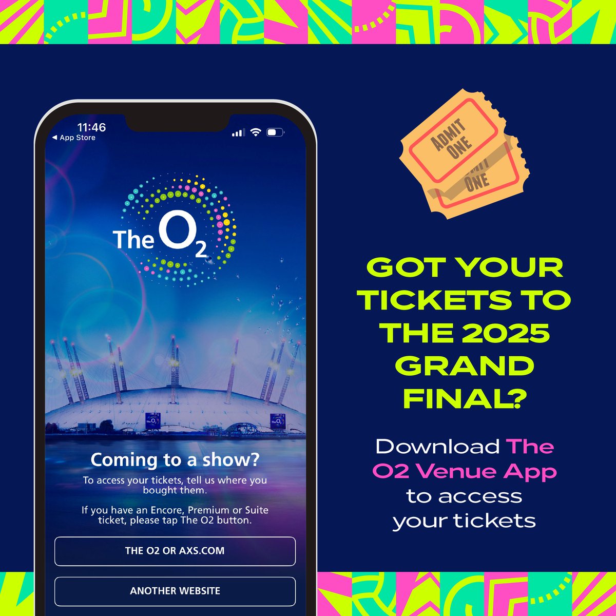 🙌 Coming to the 2025 Grand Final at @theo2london on Sunday 6 July? 

Download The O2 Venue app to access your tickets via the Apple App Store and the Google Play Store 📲

🏆There is still plenty of time to get your tickets:  tinyurl.com/5azxme2b