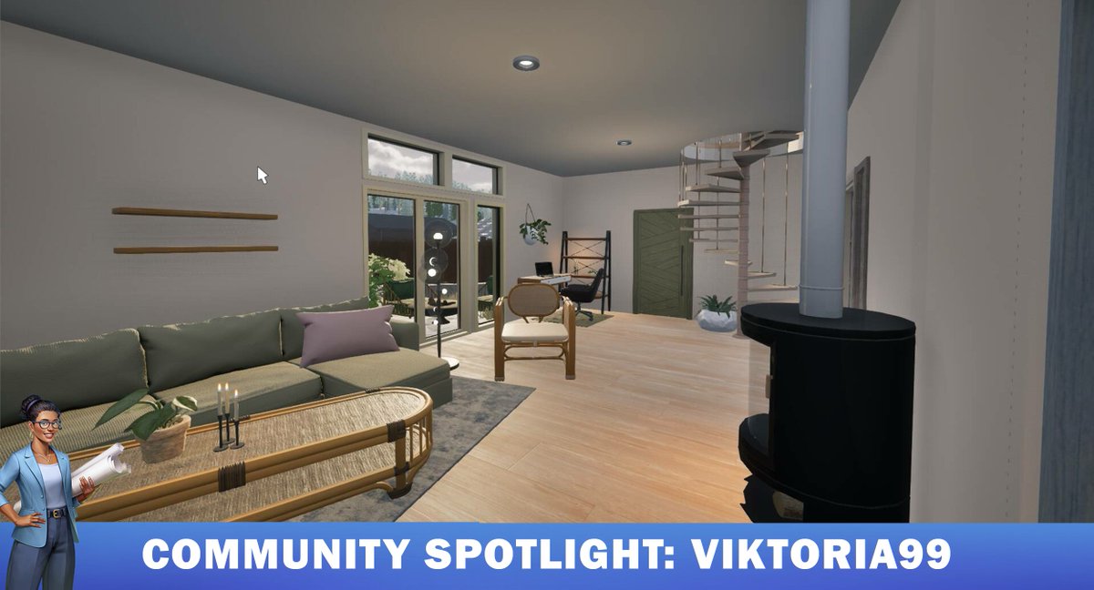 Soft tones, smart space, and perfect flow: Viktoria99’s design blends comfort with elegance. From the spiral staircase to the cozy work corner, this home is all about calm. 
Simple, stylish, and beautifully done. 🖼️