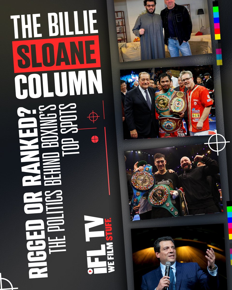 IFLTV's tweet photo. Who decides the #1 contender in boxing?

Too often, it's not the ring—but the boardroom.

Read more on the matter in @Billie_Sloane’s column HERE 👉🏼 https://t.co/g1sxPuMLAM

#Boxing | #BoxingPolitics | #CombatSports | #BoxingNews https://t.co/PLhQxSmMmV