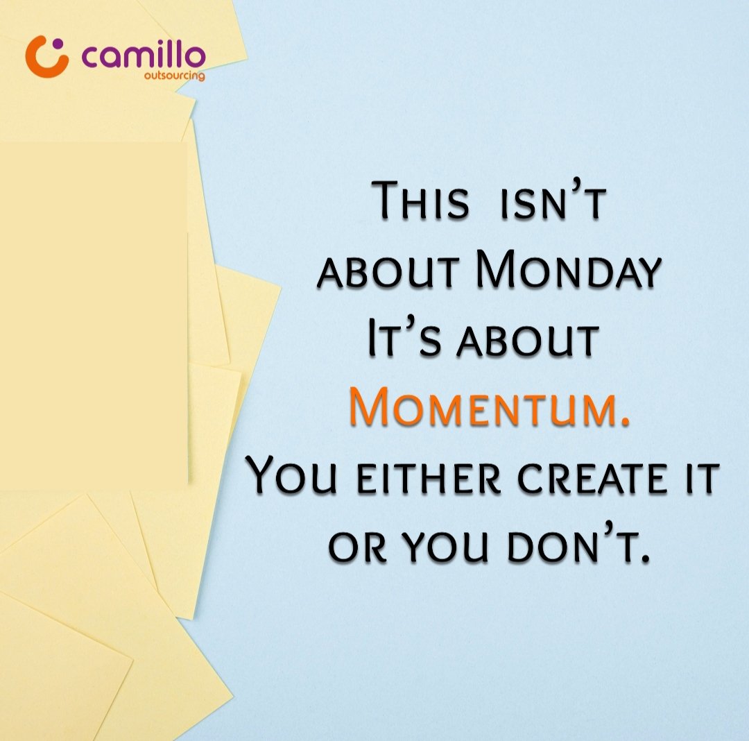 CamilloOutsourc's tweet image. Make this Monday a start of a momentum.

Make progress and get energy to keep moving.

Camillo is a partner you can trust.

#camillo #outsourcingservice #businessprocess #momentum #newweek #mondaymotivation
