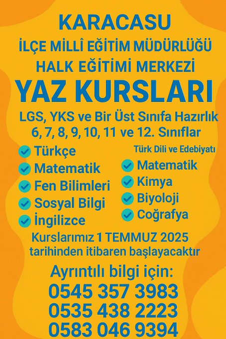 Karacasu’da Yaz Kursları Başlıyor