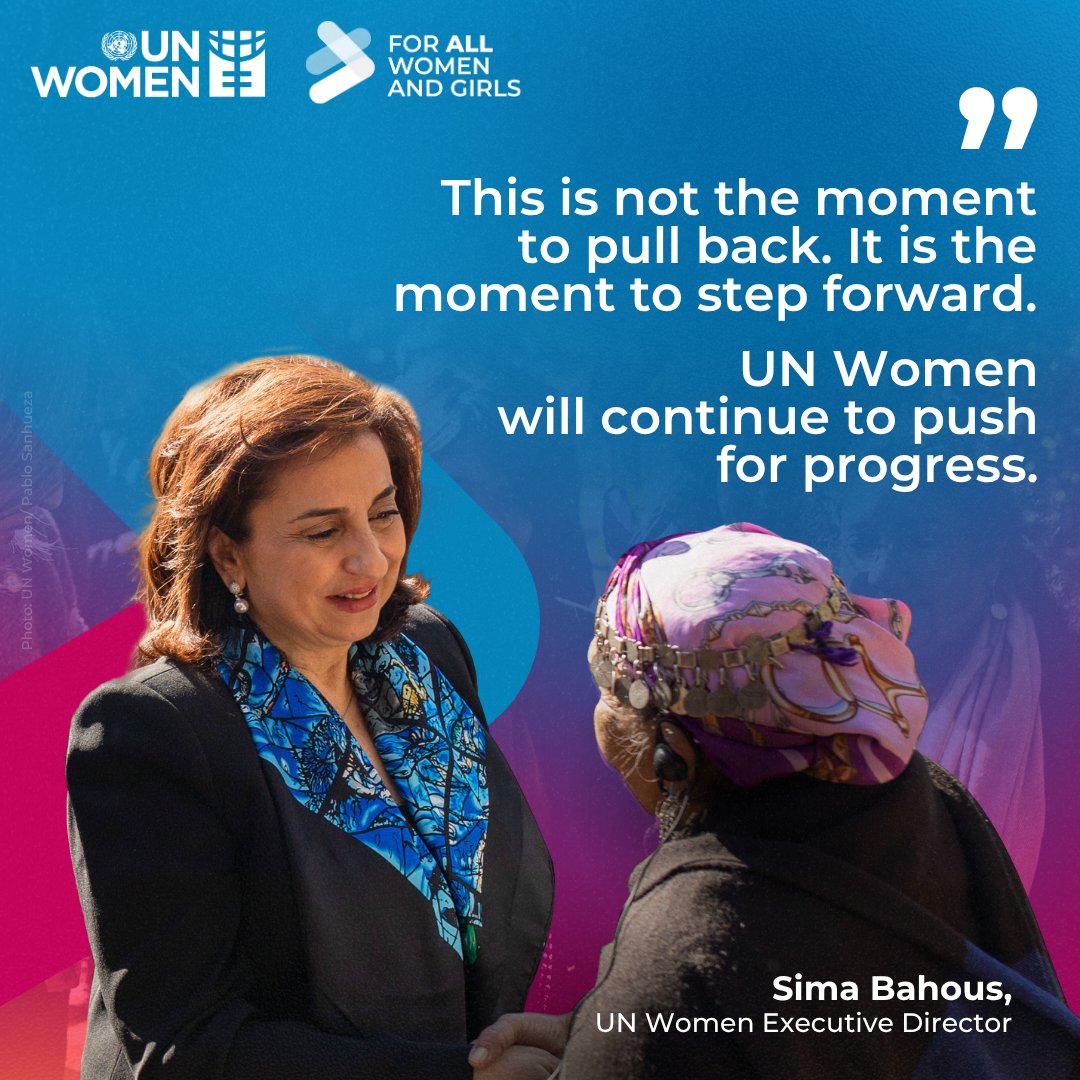 15 years of working #ForAllWomenAndGirls.

As the youngest UN agency, UN Women was created to meet today's demands.

We're delivering for half of humanity.

#GenderEquality isn’t just our mission. It’s who we are.

See our highlights from 2024 - 2025: unwomen.org/en/annual-repo…