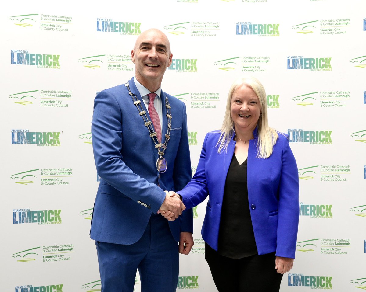 Honoured to be elected Cathaoirleach of Limerick Metropolitan Council today.

Grateful for the trust placed in me by colleagues and the support of my family, party, and community.

My priority is clear: it’s time to act for Limerick City Centre.

Let’s get to work. #Limerick
