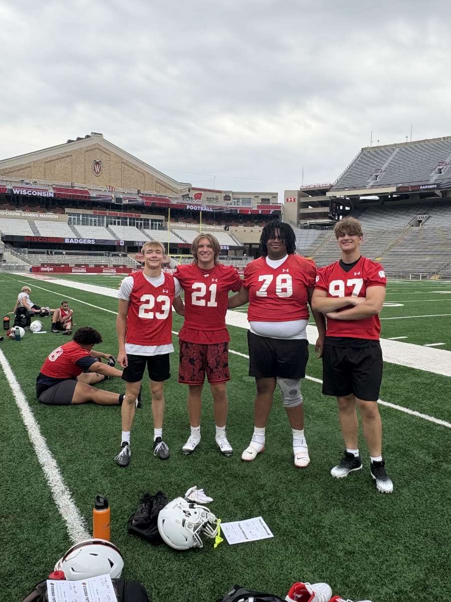 Drew Bennis (@drew7bennis) on Twitter photo Had a great time at <a href="/BadgerFootball/">Wisconsin Football</a> camp this past weekend. Appreciate the opportunity to work with <a href="/CoachReid_/">Jordan Reid</a> and <a href="/coachrolan/">Blake Rolan</a>. Love to compete and improve.
Grateful 💯
<a href="/crpfootball/">Prairie Hawk Football</a>
<a href="/CaelKongshaug/">CaelKong16</a>
<a href="/WillClausen27/">Will Clausen</a>
<a href="/PrepRedzoneIA/">Prep Redzone Iowa</a>
<a href="/NewWavePerform/">New Wave Performance</a> Had a great time at <a href="/BadgerFootball/">Wisconsin Football</a> camp this past weekend. Appreciate the opportunity to work with <a href="/CoachReid_/">Jordan Reid</a> and <a href="/coachrolan/">Blake Rolan</a>. Love to compete and improve.
Grateful 💯
<a href="/crpfootball/">Prairie Hawk Football</a>
<a href="/CaelKongshaug/">CaelKong16</a>
<a href="/WillClausen27/">Will Clausen</a>
<a href="/PrepRedzoneIA/">Prep Redzone Iowa</a>
<a href="/NewWavePerform/">New Wave Performance</a>