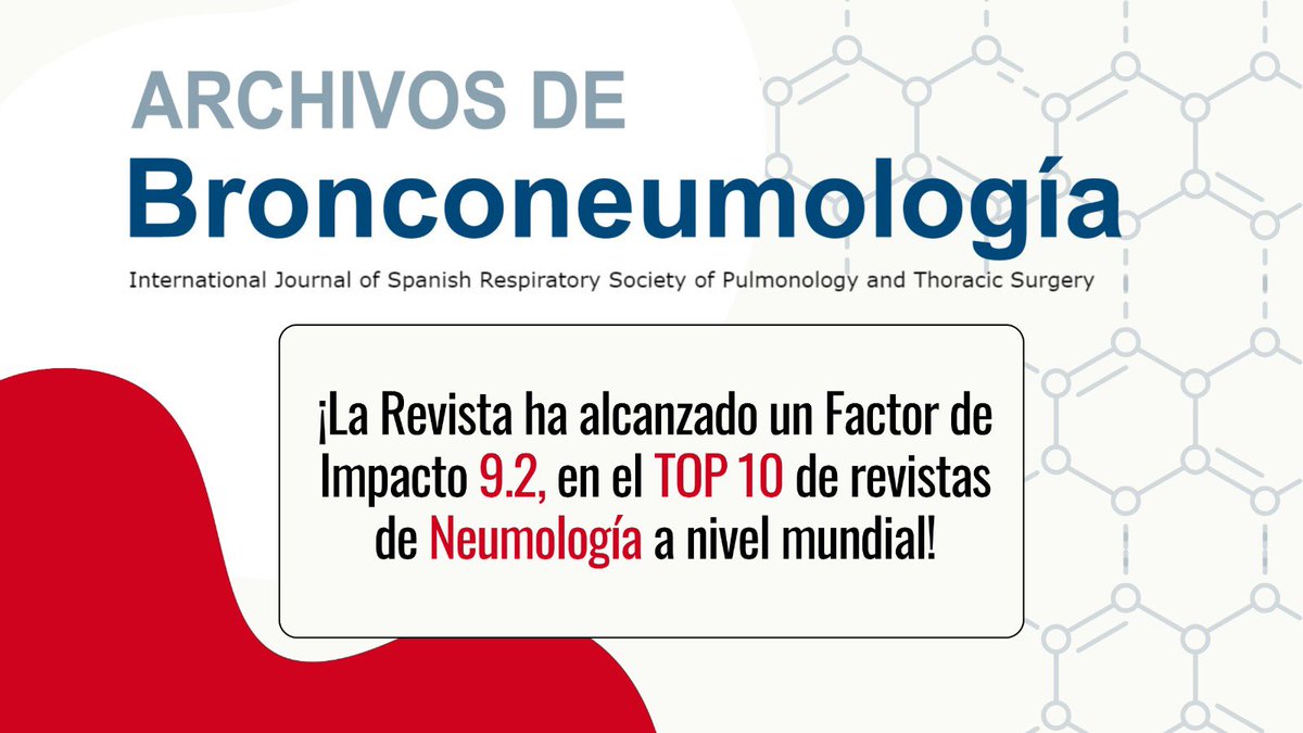 📈 ¡Nuevo hito para Archivos de Bronconeumología!

Alcanzamos un FI de 9,2 en 2024 (vs. 8,7 en 2023), según Journal Citation Reports.
Estamos en el top 10 % mundial en enfermedades respiratorias.

🔗 archbronconeumol.org

#ArchivosdeBronconeumología #SEPAR