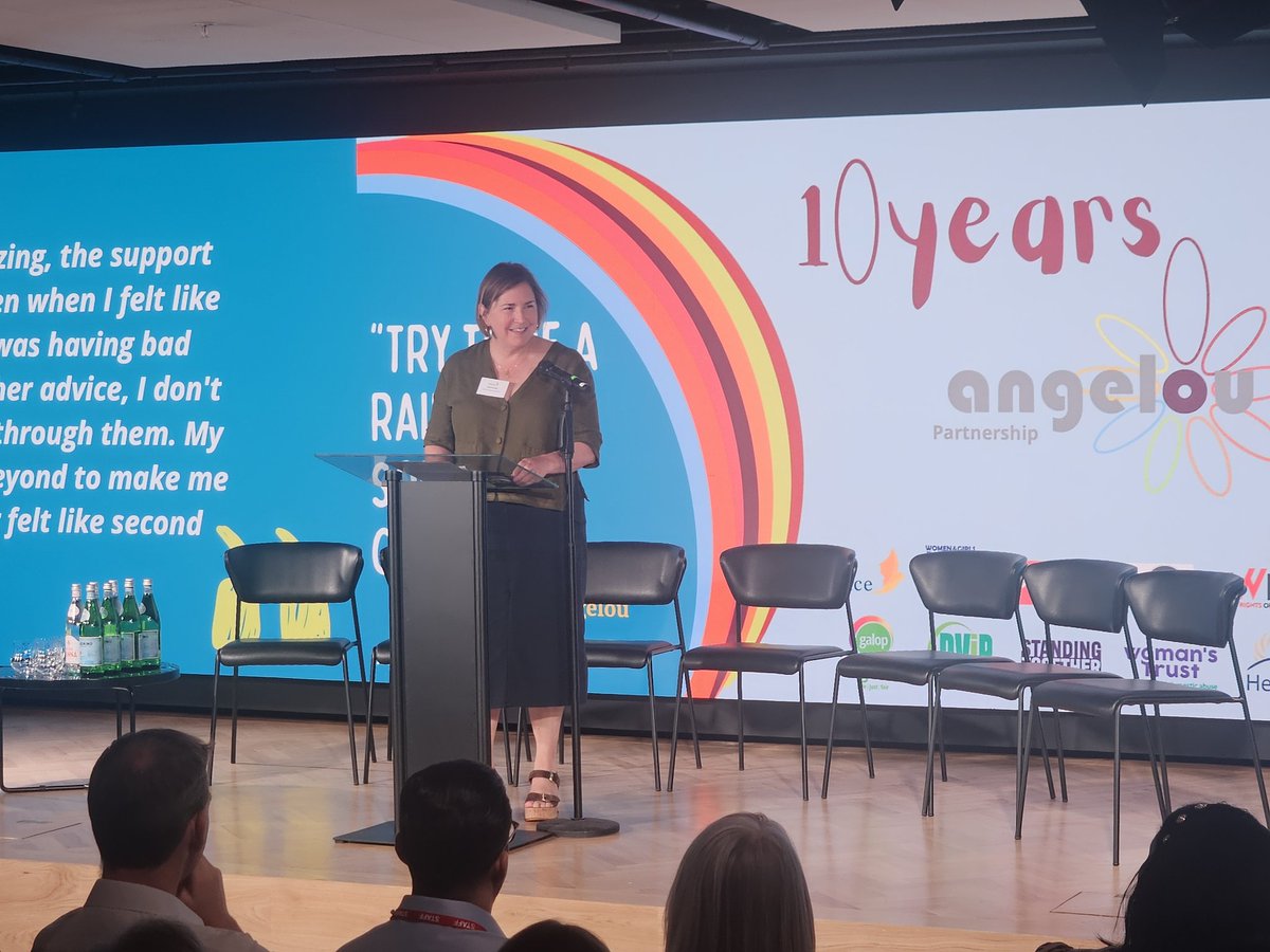 Amazing and inspirational speech from <a href="/CommissionerDA/">Dame Nicole Jacobs</a> at the Angelou partnership 10 year conference.

Thank you for all you do to keep victim survivors' voices at the heart of vital changes! 

Thank you to all partners in being inpactful and innovative!! 👏
