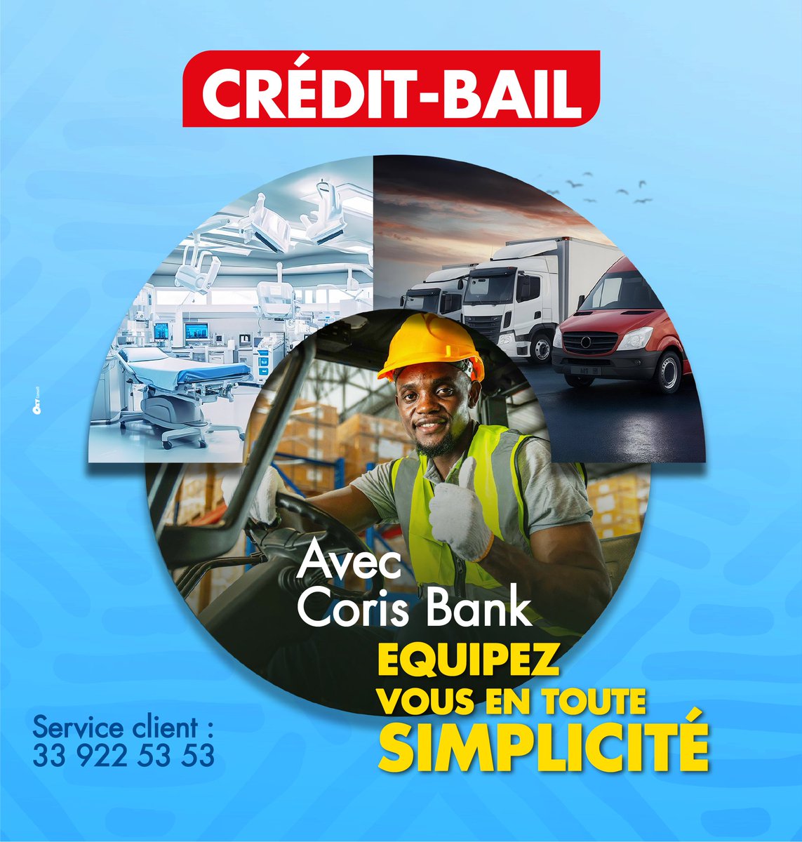Nous avons la solution parfaite pour répondre à votre besoin. Connaissez-vous le 𝐜𝐫𝐞́𝐝𝐢𝐭-𝐛𝐚𝐢𝐥 ? 
Rentrez dès à présent en contact avec nous au : 𝟑𝟑 𝟗𝟐𝟐 𝟓𝟑 𝟓𝟑 et faites grandir le potentiel de votre entreprise.
#CBI_Senegal #LaBanqueAutrement #Crédit_Bail