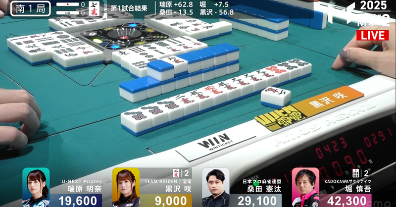 役満和了速報！】 #TEAM雷電 #黒沢咲(@kurosawasaki)選手 #四暗刻 和了