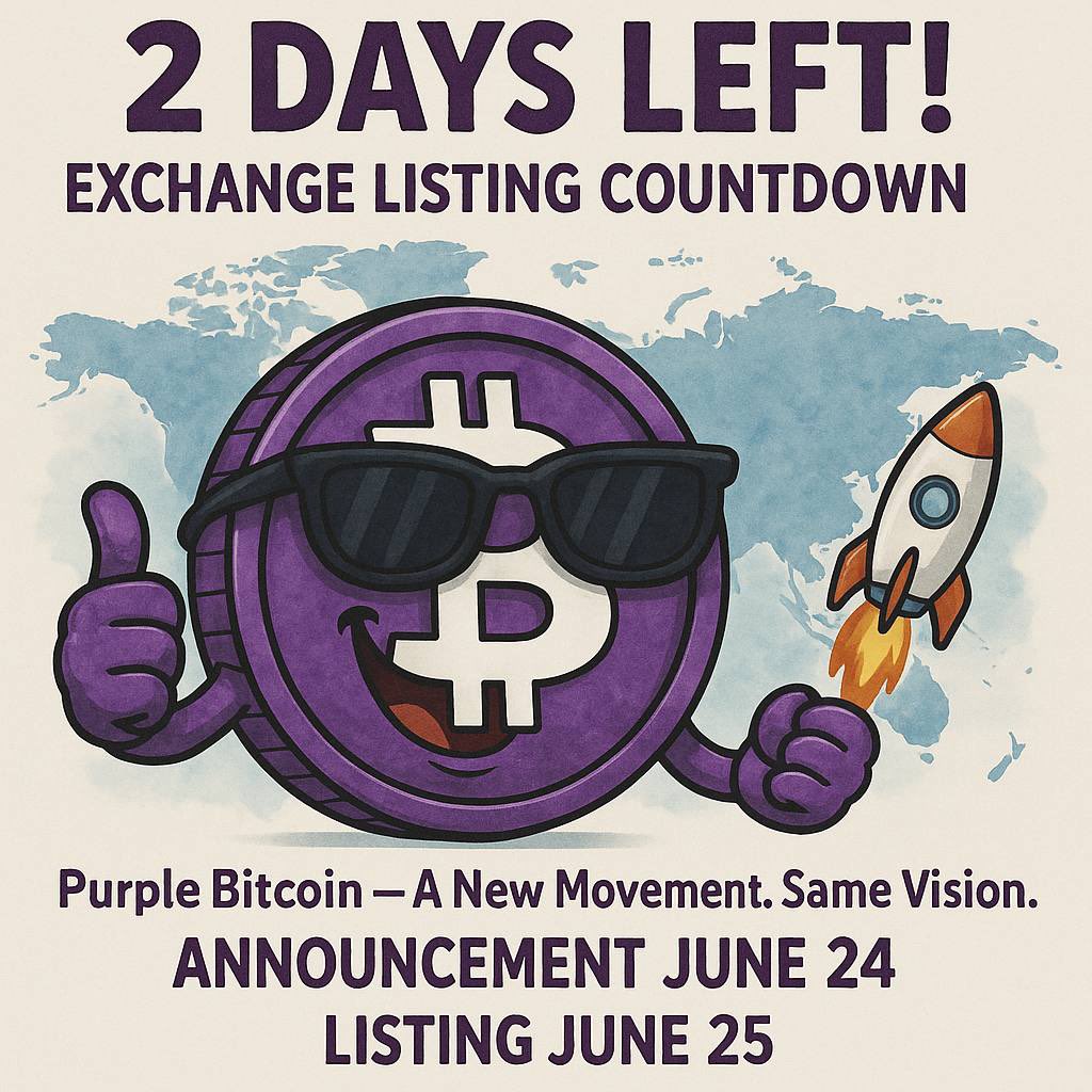 purple_bitcoin_'s tweet image. PBTC hit $0.38 and surged to $0.94 in 12 hours, all organic. 💜

Hopefully you caught the dip!

💥 June 24: CEX reveal
💥 June 25: PBTC hits the exchange

A new movement, same Vision! 

#PBTC #PurpleBitcoin #RideTheWave