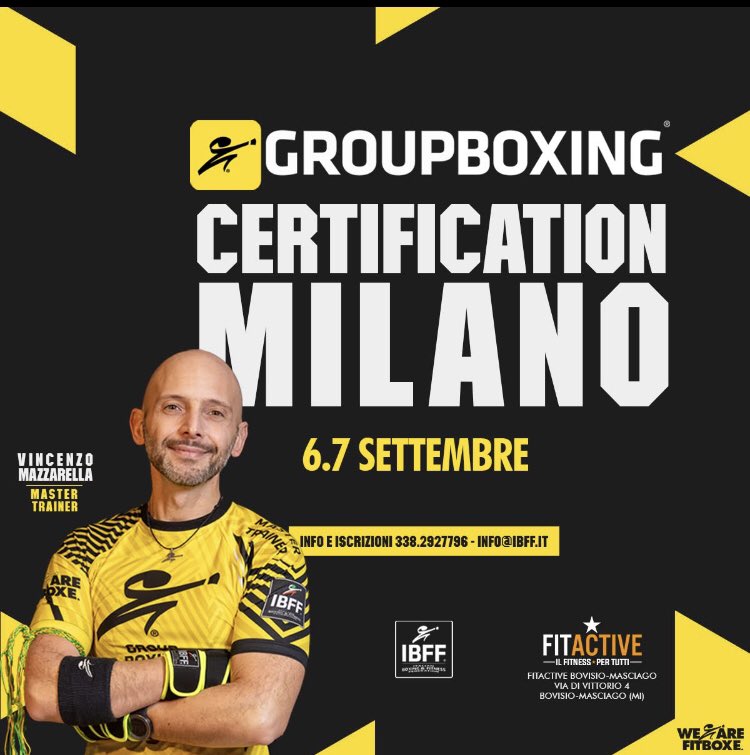 ibffofficial's tweet image. Diventa Istruttore di GroupBoxing 🥊
Che tu sia professionista o appassionato, che sia un'occasione lavorativa o voglia di approfondire ciò che ami, il 6.7 Settembre ci sarà la formazione a Bovisio-Masciago presso FitActive
GroupBoxing: We Are FitBoxe. ❤️🥊
info@ibff.it
#fitboxe