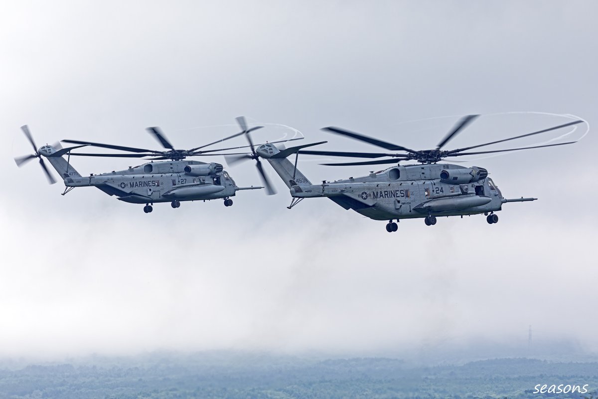 Seasons4100's tweet image. 本日サンダー撤収でしたか！
道中お気をつけて😃
#CH53　#RJAT