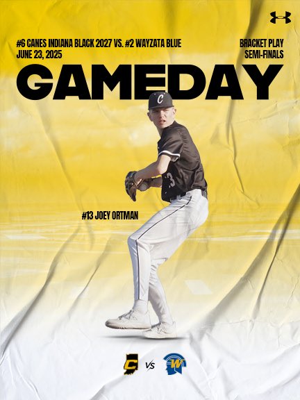 Canes Indiana 16u Black (@2027canesin) on Twitter photo 🚨🚨Wake up! Time for the semifinals at <a href="/PerfectGameUSA/">Perfect Game USA</a> Midwest National Championship‼️💪 9am Central
<a href="/JoeyOrtman_13/">joey ortman</a> on the bump to start, <a href="/pjarboe34/">Parker Jarboe</a> in relief! ⛽️⛽️
#RaiseTheBar 🚨🚨Wake up! Time for the semifinals at <a href="/PerfectGameUSA/">Perfect Game USA</a> Midwest National Championship‼️💪 9am Central
<a href="/JoeyOrtman_13/">joey ortman</a> on the bump to start, <a href="/pjarboe34/">Parker Jarboe</a> in relief! ⛽️⛽️
#RaiseTheBar