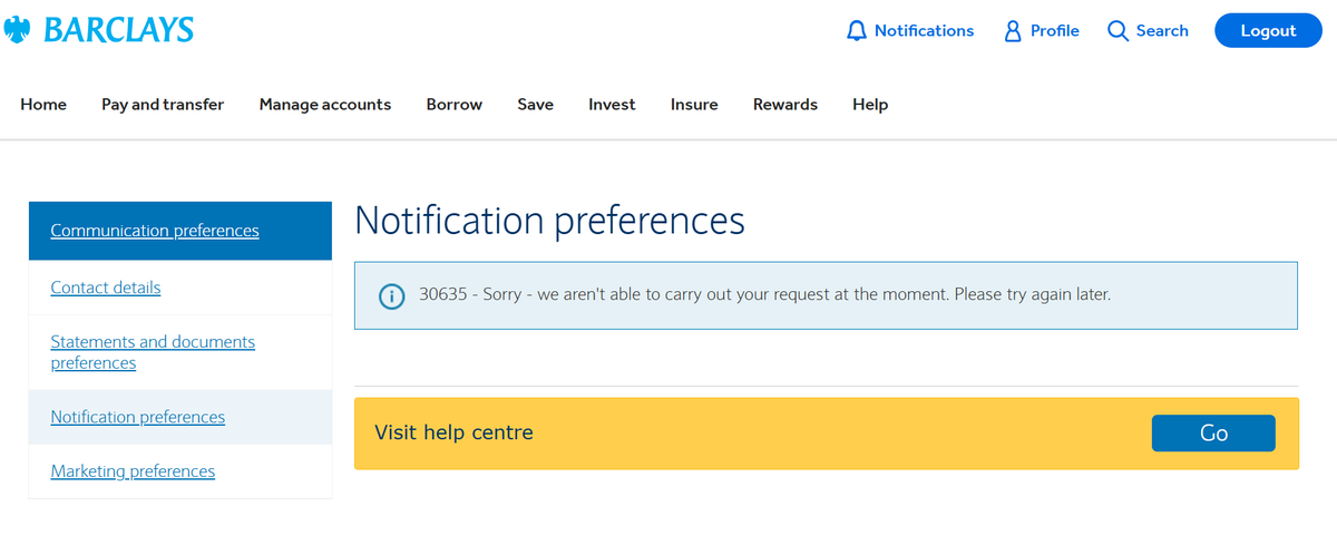 TheRising_Moon's tweet image. Dear @Barclays Bank  When will someone fix your useless website ? If anyone is thinking of using it I would 100% recommend they don&apos;t. It&apos;s broken.