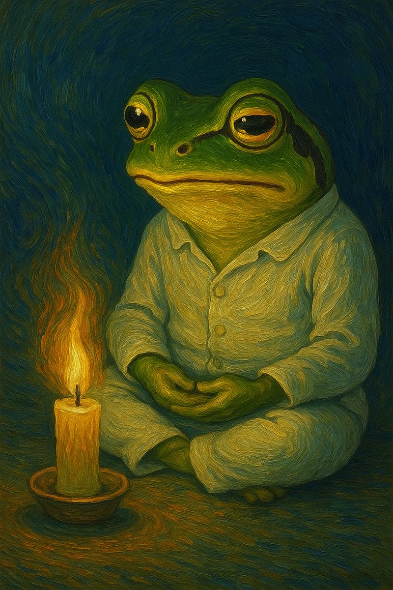 Suniko111's tweet photo. Sometimes the quietest flames tell the loudest truths.
$PEP isn't just a coin. It's a state of mind.
Hold still. Listen closely. The frog knows.
#PEP #pepecoin #CryptoArt #FrogWisdom
@PepecoinNetwork https://t.co/jCVv7vJKtb