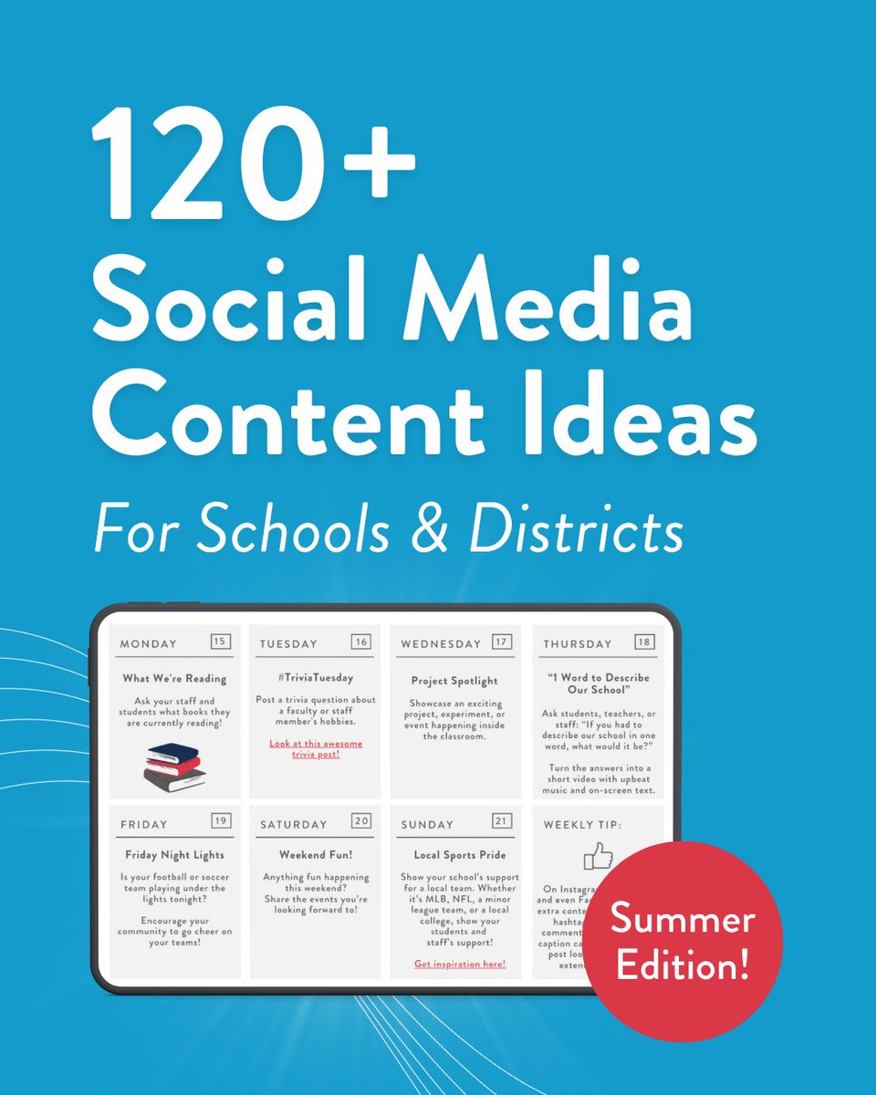 If you manage your school’s social media, you need this! 🗓️ Stop doom-scrolling for inspiration and download the July–September edition of The Complete Social Media Calendar for Schools.

Get your free copy → finalsite.com/resources/comp…