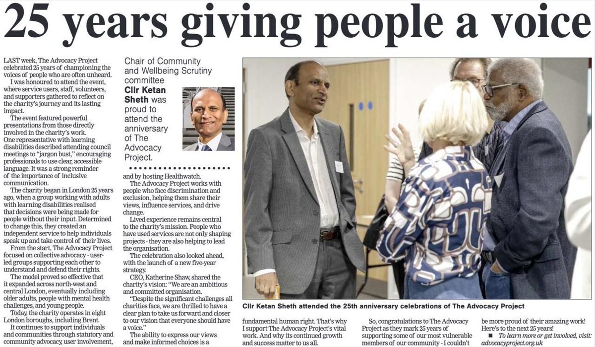 We had a fantastic time celebrating our 25th Birthday earlier this month and welcomed friends new and old. It was wonderful to be joined by <a href="/ketansheth3/">Cllr Ketan Sheth</a> who has been such a great supporter and an honour to see he featured it in his column in the <a href="/bktimes/">Brent & Kilburn Times</a>