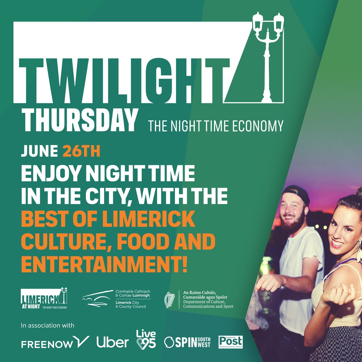 Experience Twilight Thursday on June 26th!

A jam packed evening full of incredible events, the city is promising to be buzzing! See all events here: brnw.ch/21wTBQb

#Limerick #LimerickEdgeEmbrace #TwilightThursdayLK #KeepDiscovering #ThingsToDoInLimerick