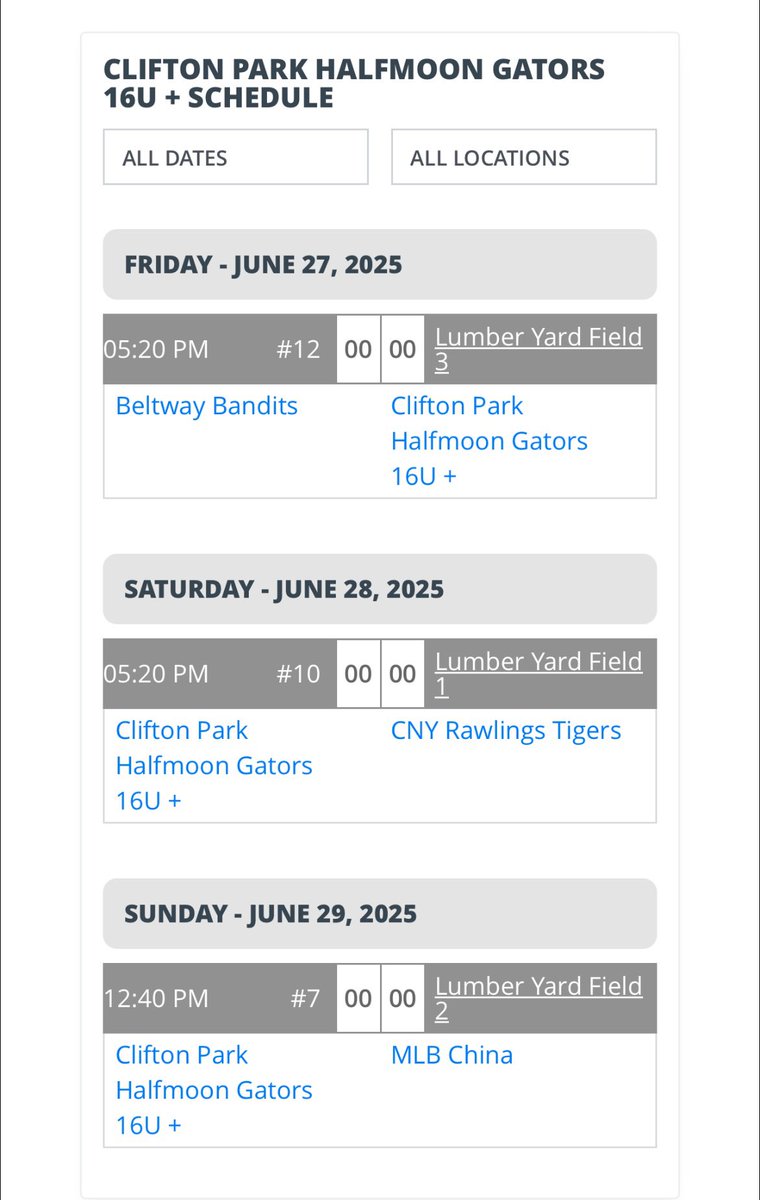 Hit my first home run of the summer season last night. Feeling great heading into our first tournament this weekend. Times and locations below.
