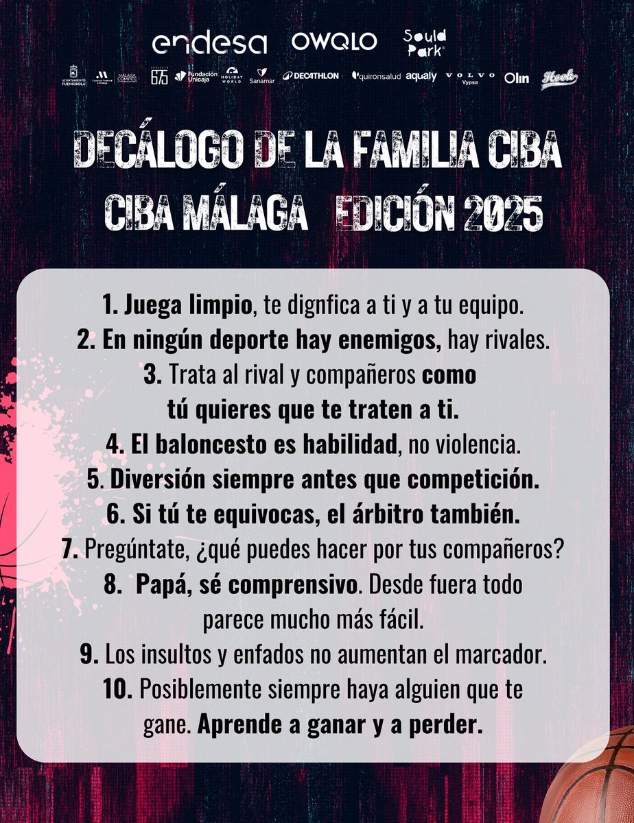 CIBA Málaga (@cibamalaga) on Twitter photo 📜 𝐃𝐄𝐂𝐀́𝐋𝐎𝐆𝐎 𝐃𝐄 𝐋𝐀 #𝐅𝐀𝐌𝐈𝐋𝐈𝐀𝐂𝐈𝐁𝐀 ‼️
Os dejamos una serie de tips para que nuestro próximo fin de semana sea una auténtica pasada… ¡como las ediciones pasadas!
➡️ <a href="/bernirodriguez5/">Berni Rodríguez</a> I @jmcalderon I @23asanchez
#CIBAMalaga #CIBA #Baloncesto #Fuengirola 📜 𝐃𝐄𝐂𝐀́𝐋𝐎𝐆𝐎 𝐃𝐄 𝐋𝐀 #𝐅𝐀𝐌𝐈𝐋𝐈𝐀𝐂𝐈𝐁𝐀 ‼️
Os dejamos una serie de tips para que nuestro próximo fin de semana sea una auténtica pasada… ¡como las ediciones pasadas!
➡️ <a href="/bernirodriguez5/">Berni Rodríguez</a> I @jmcalderon I @23asanchez
#CIBAMalaga #CIBA #Baloncesto #Fuengirola
