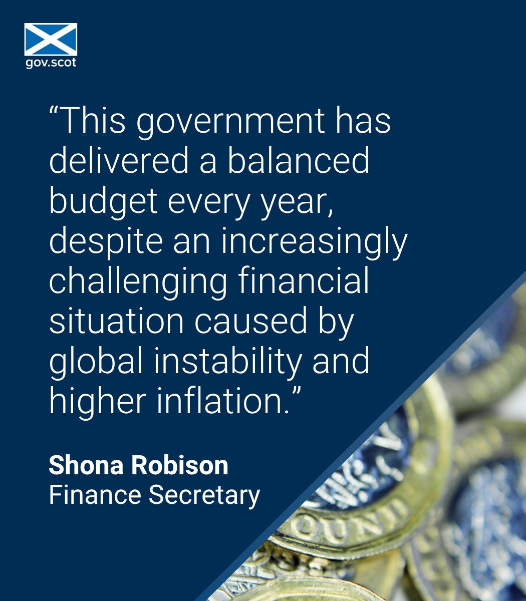 Ministers are taking action to ensure Scotland’s finances are on a sustainable path, so funding can be targeted at Government priorities.
 
Finance Secretary <a href="/ShonaRobison/">Shona Robison MSP</a> will unveil the five-year Medium Term Financial Strategy this week.
 
Learn more: gov.scot/news/deliverin…