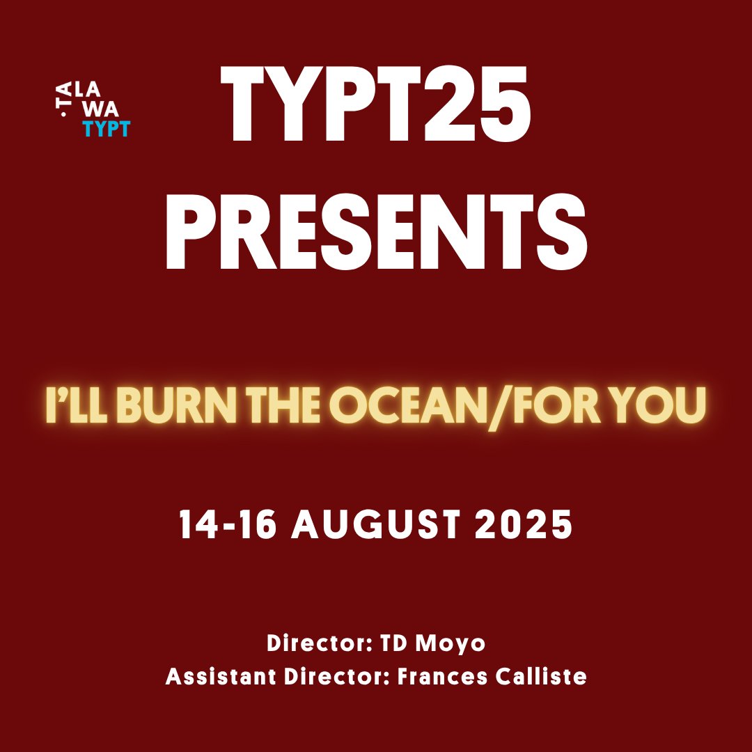 TalawaTheatreCo's tweet image. ‼️TITLE DROP! #TYPT25‼️
"I'll Burn The Ocean/For You" - a cosmic collection of love stories told through a Black-British lens.
When: 14-16 August 2025
Where: Talawa Studio, Fairfield Halls, Park Lane, Croydon, CR9 1DG
Don't lack - Early Bird ticket sales end soon! Link in bio!