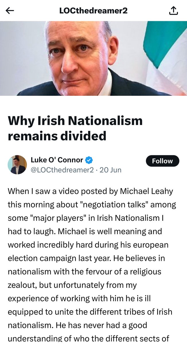 sarahlmull82's tweet photo. @LeahyMaleahyml is a MAN with VISION 4 #Ireland🇮🇪
Having got to know Mr.Leahy on a political basis over the years & personally,it hurts my SOUL to see his kind, gentle heart B ridiculed or underestimated because he is a #PowerfulMan💥who has Ireland’s Best interests at heart❤️ https://t.co/qjr6igSemV