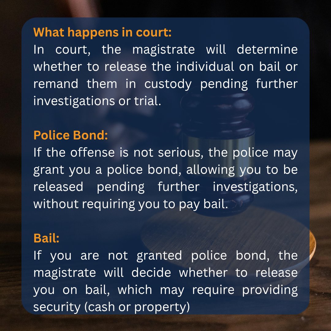 Hey <a href="/Mutuzo_M/">MISHELINE</a>, if you’re arrested on a Friday, the 48 hours don’t count the weekend because courts are closed. So, you’ll likely be taken to court on Monday.
Below, it's explained in detail.
#KnowtheLaw