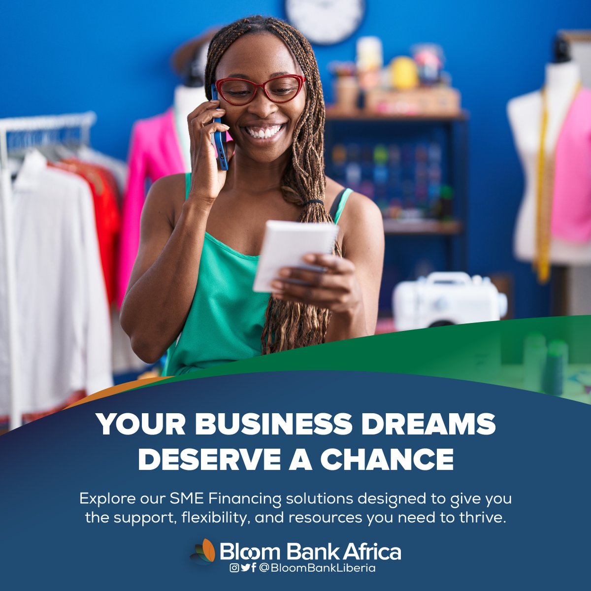 BloomLiberia's tweet photo. Every Dream Deserves a Chance to Bloom

From launching a startup, expanding your business, or navigating new opportunities, our SME Financing solutions are designed to give you what you need.

For more information on our SME Financing options, click here: https://t.co/Ah5sk4N4n8 https://t.co/f0VsfJ3EP4