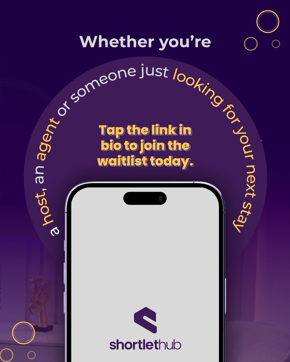 ofoegbu_p's tweet photo. Heyyyy guyysss! 👋

If you’ve ever thought about making extra cash in the hospitality space, Shortlethub has something exciting for you.

They’re currently building an app that lets you easily find verified shortlet apartments and sell them to people who need them.

>>> Open >>> https://t.co/NXk3VudhbK