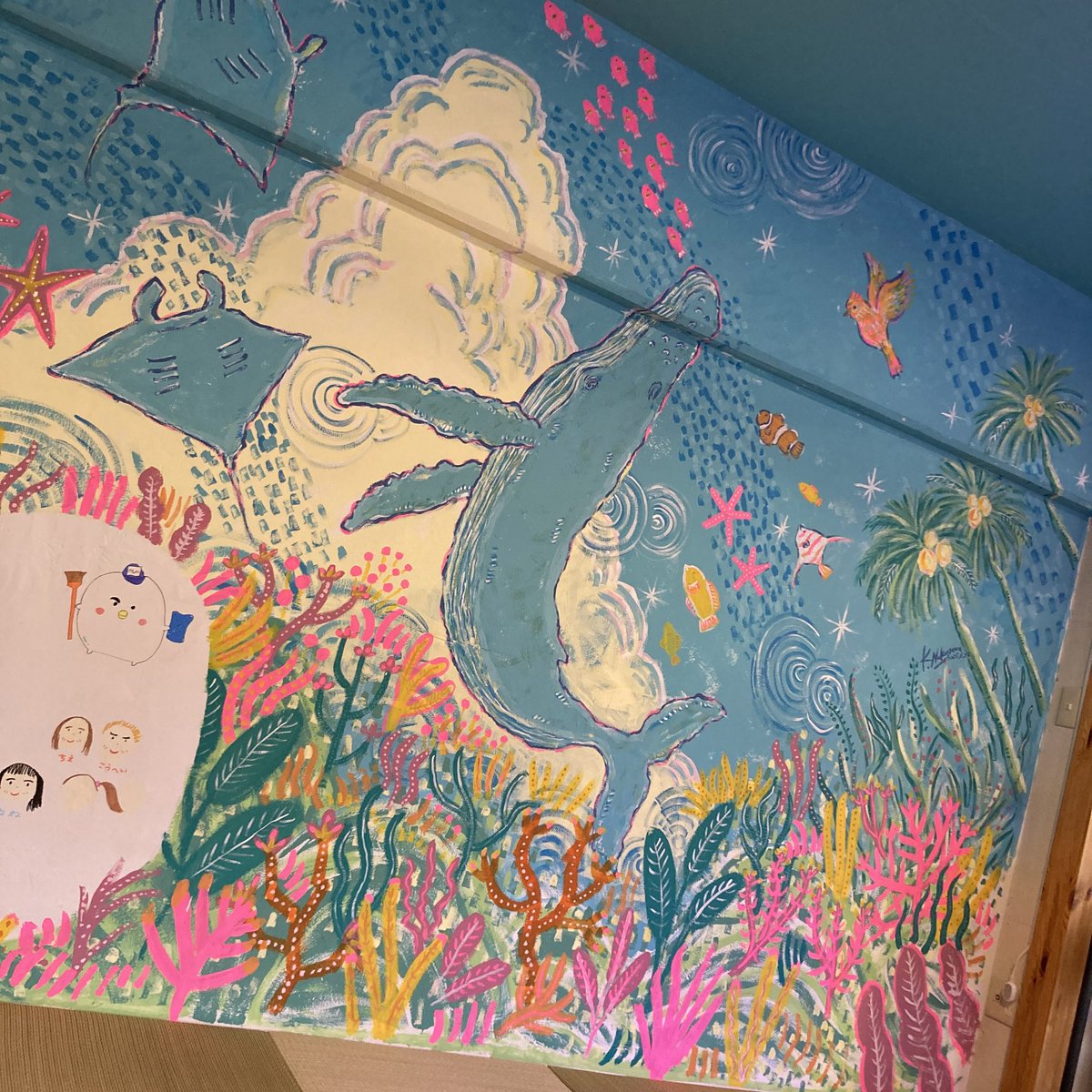 OTOTOE_'s tweet photo. 【works】
オフィスの壁面にオーダーペイントをご依頼頂きました🎨
H2450mm×W3200mm
water based paint on the wall
#mural #wallpaint #sendai #painting #navia #roompaint https://t.co/VMZy9HMbDL
