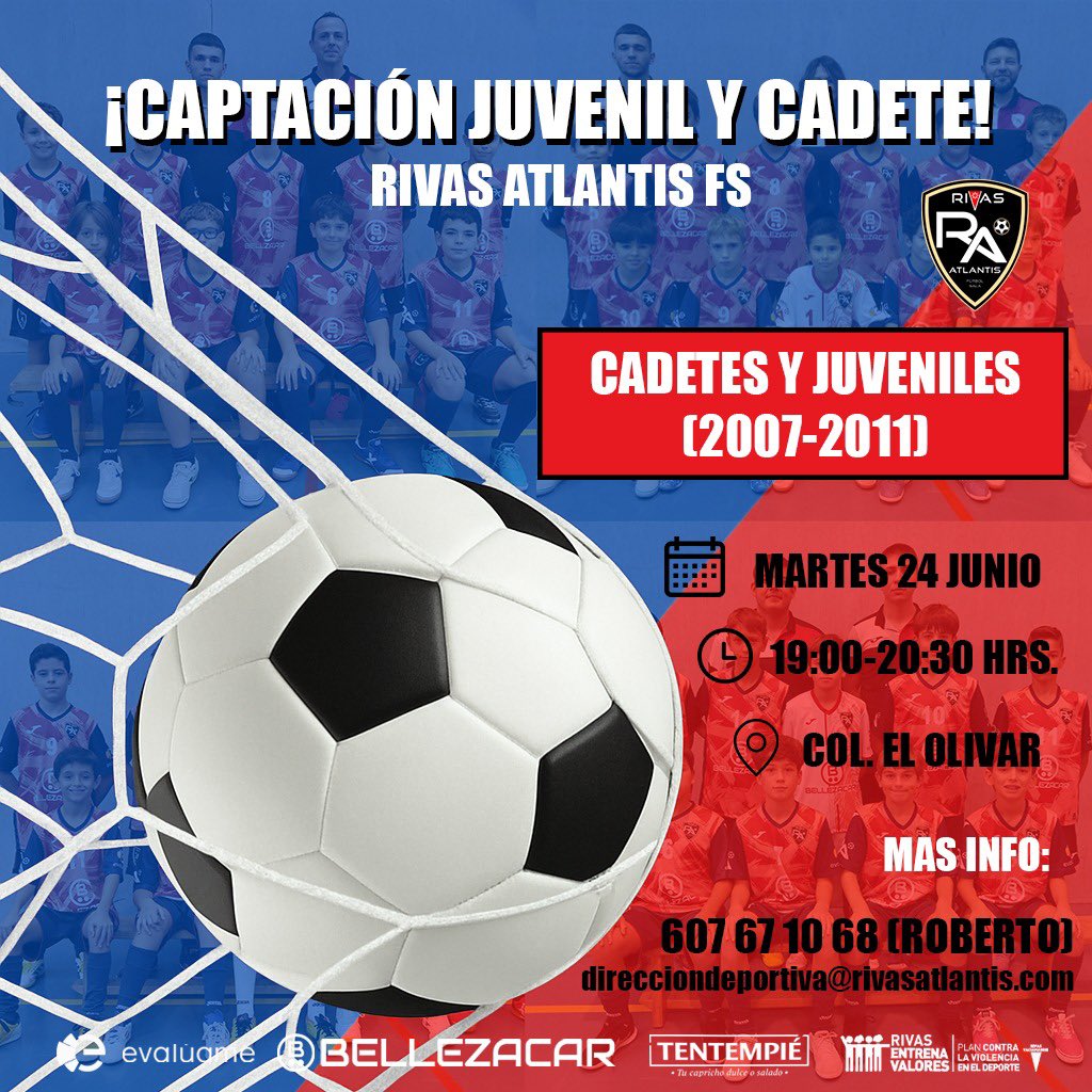 📣¿QUIERES JUGAR FÚTBOL SALA?📣

Continuamos con la captación de juveniles y cadetes de cara a la temporada 25/26.🔜

Si quieres probar no lo dudes y escribe vía WhatsApp a nuestro director deportivo Roberto(607671068) para más información.📞